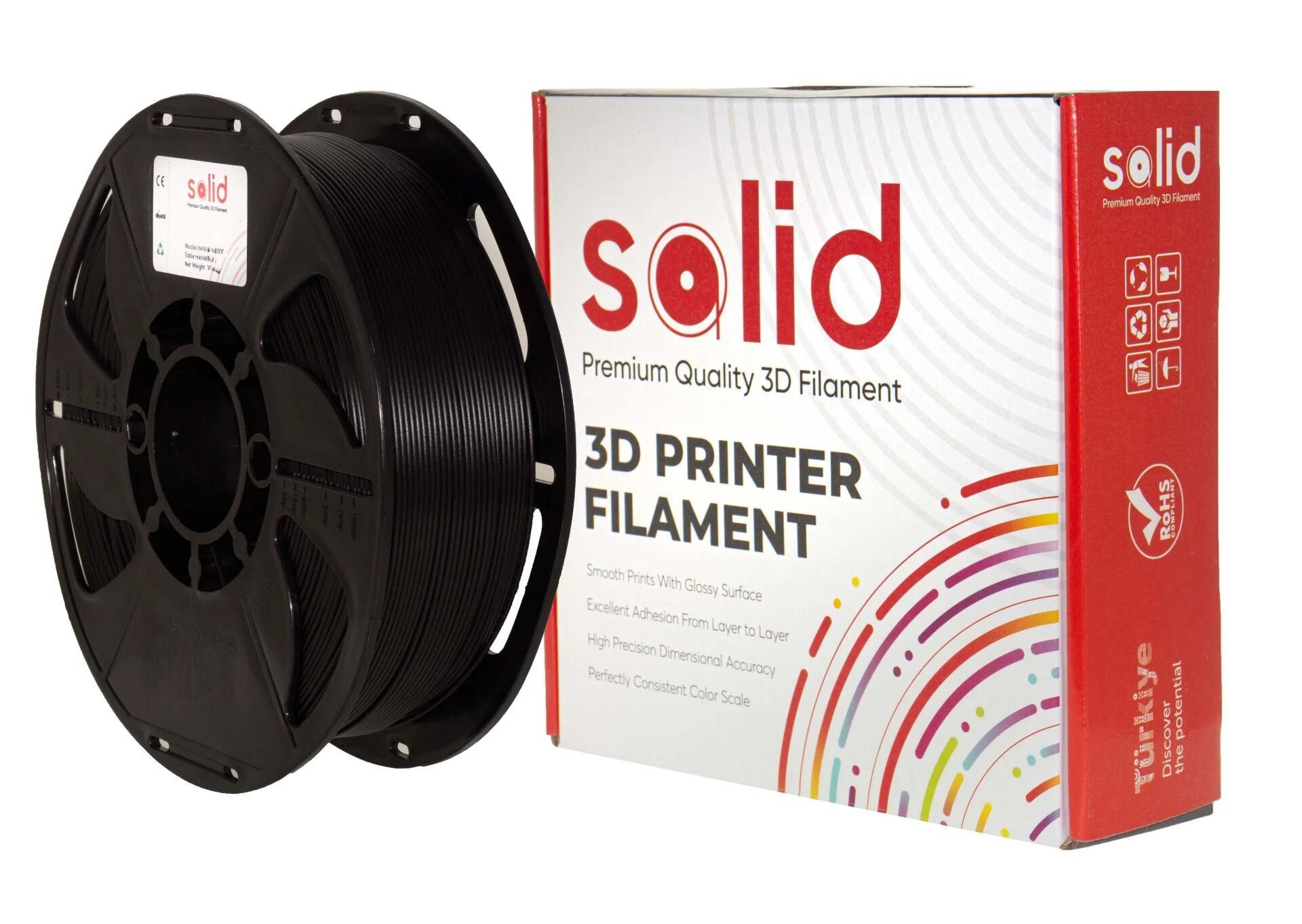 Solid Filament PET-G 1.75mm Siyah 1Kg