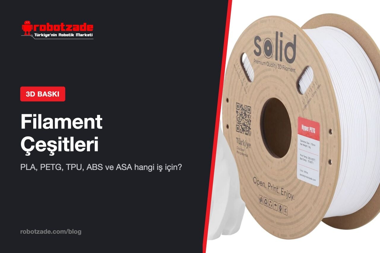 Filament Çeşitleri: PLA, PETG, TPU, ABS, ASA Hangisi Ne İçin?