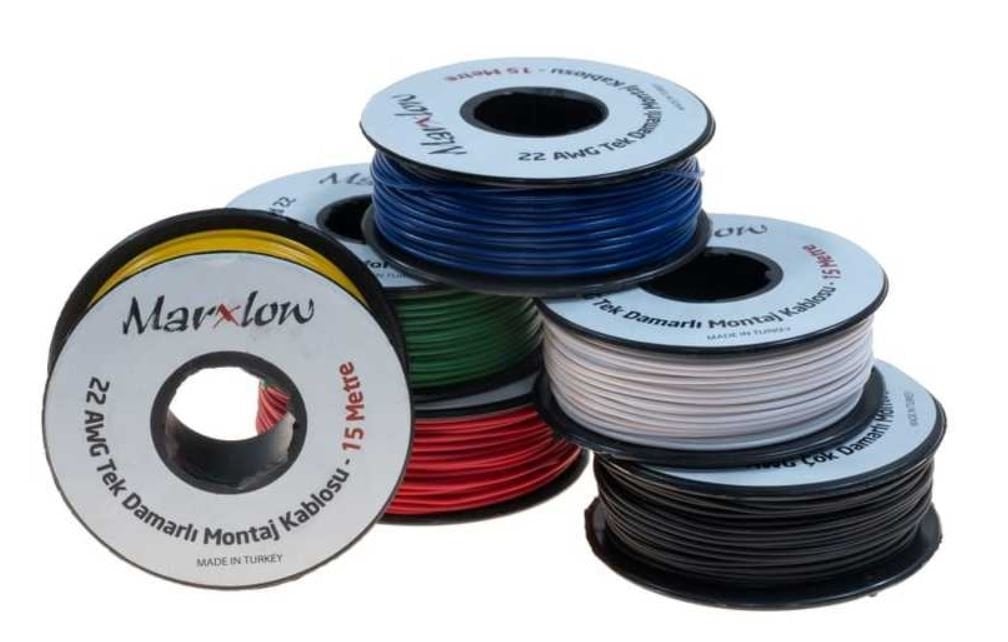 Montaj Kablosu Rulosu - 22AWG 15 Metre Çok Damar Mavi