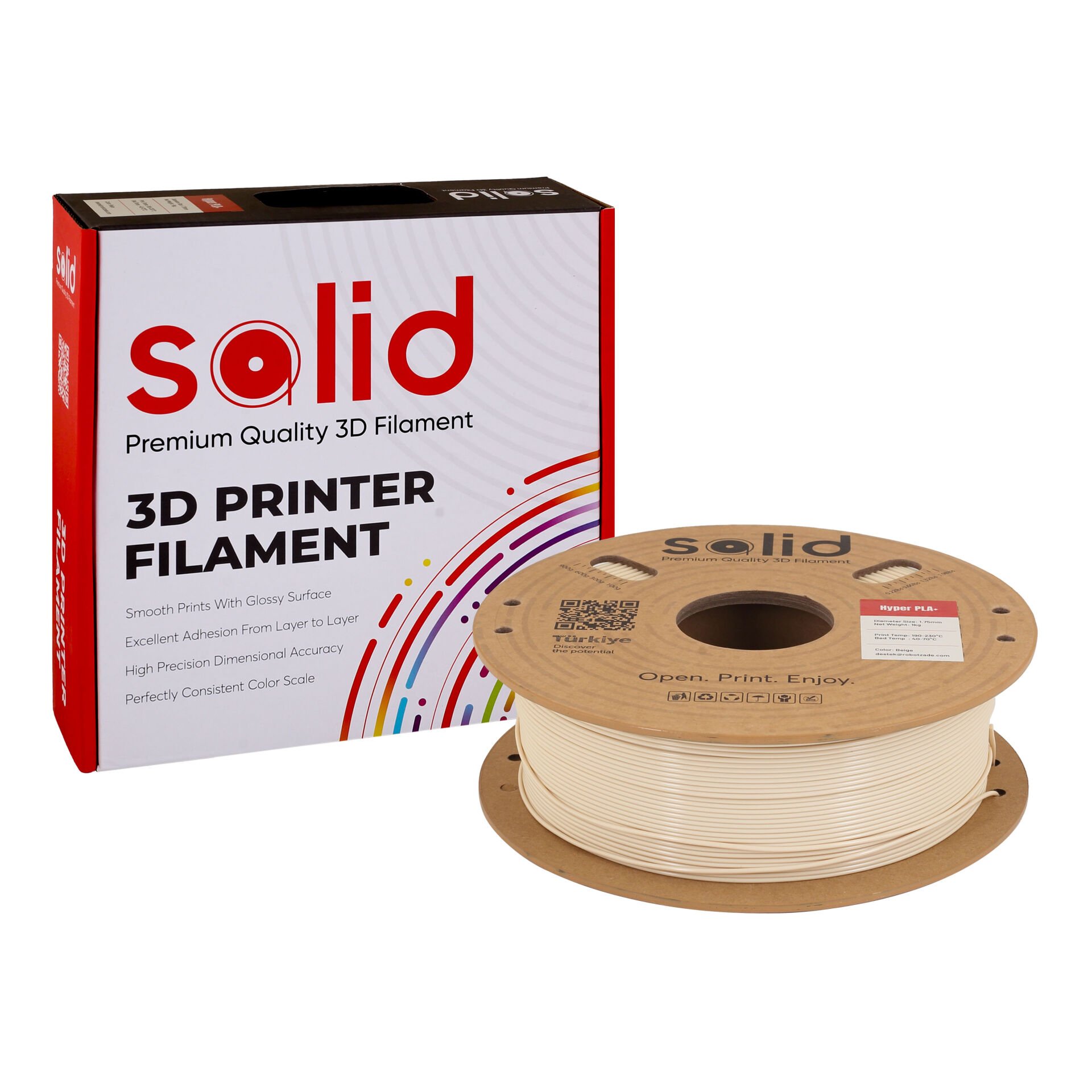 Solid Hyper PLA+ Bej Filament 1.75mm - 1Kg