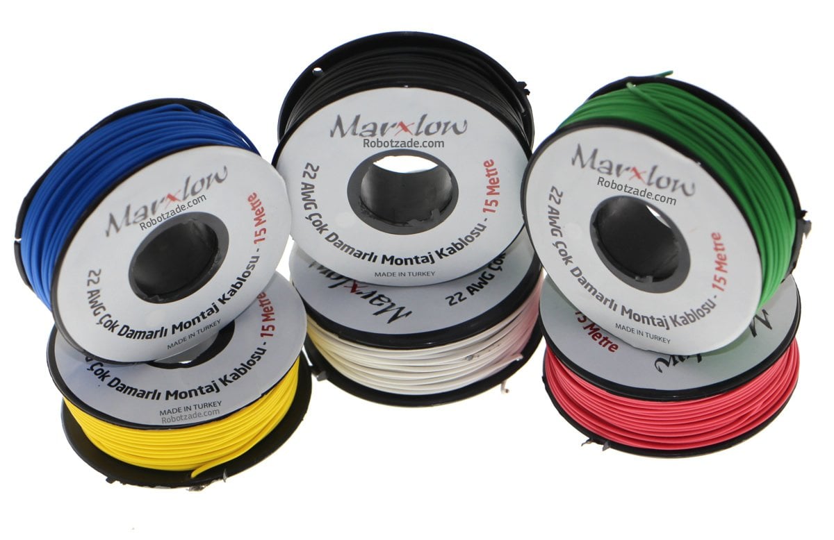 Montaj Kablosu Paketi - 22AWG 6x15m Çok Damarlı