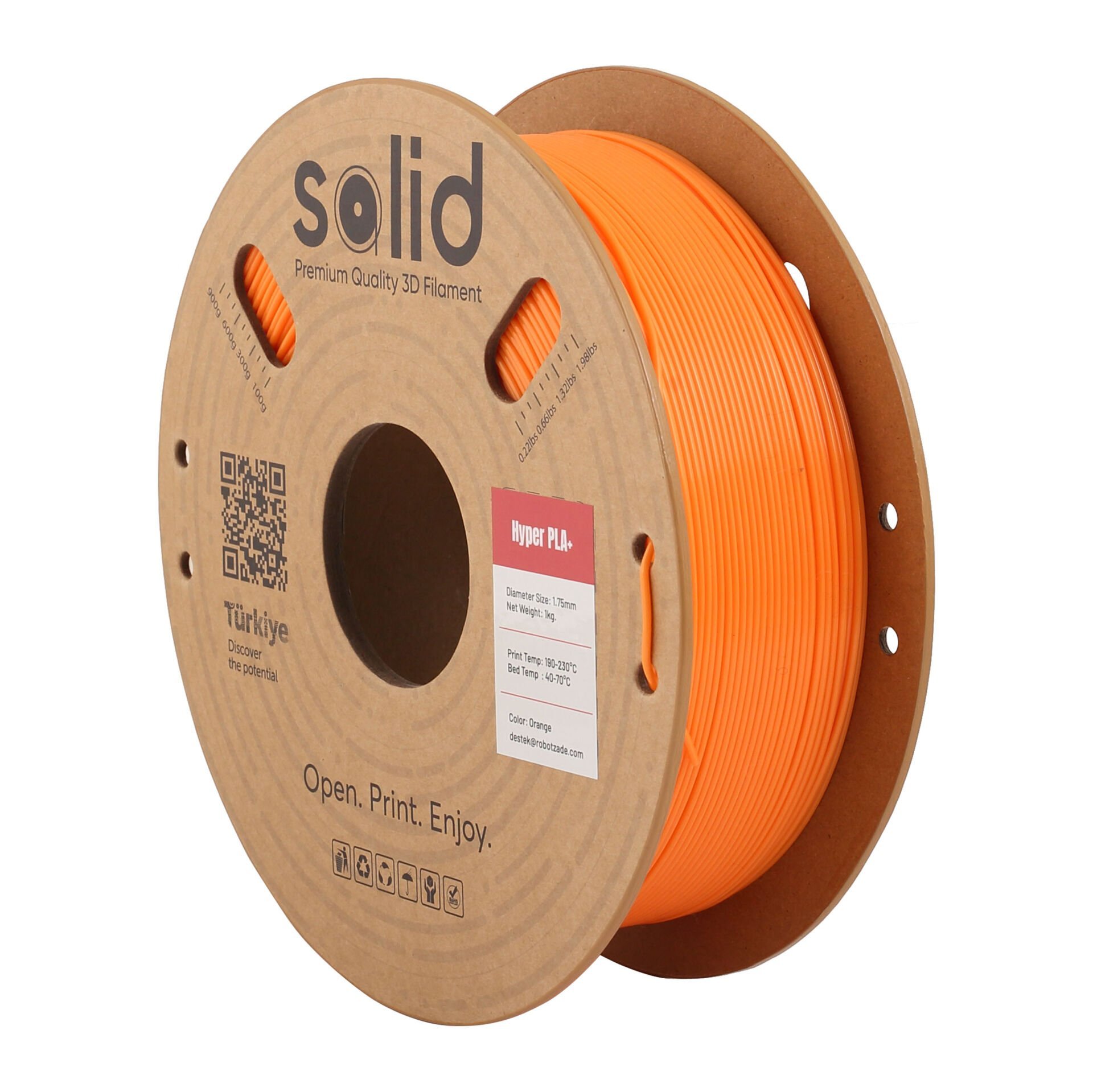 Solid Hyper PLA+ Turuncu Filament 1.75mm - 1Kg