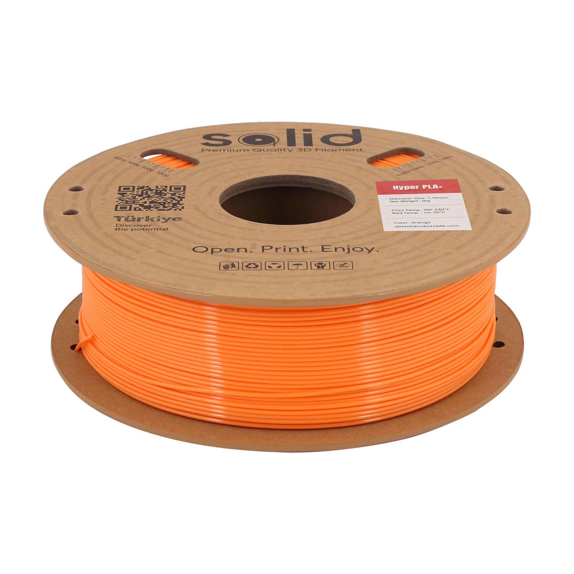 Solid Hyper PLA+ Turuncu Filament 1.75mm - 1Kg