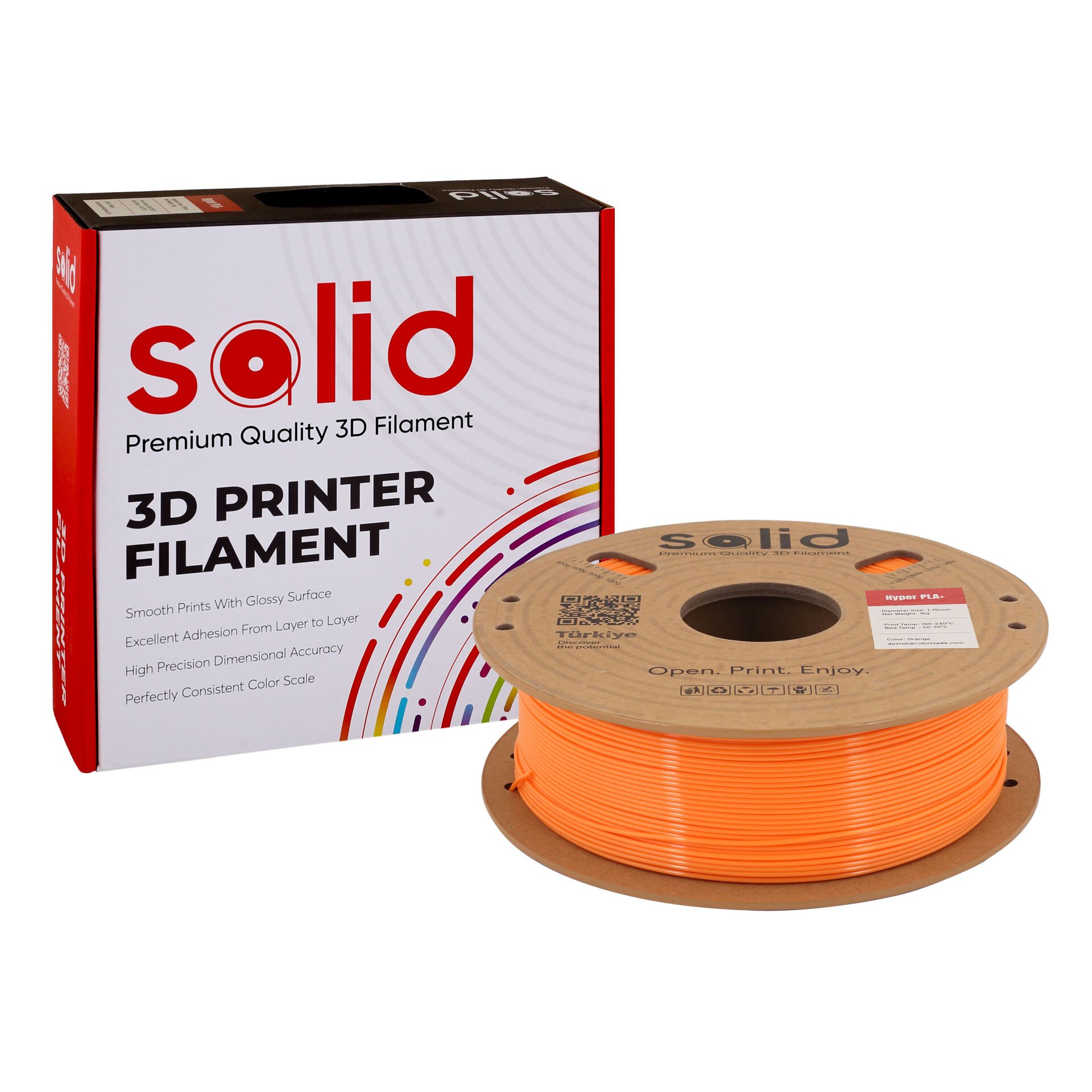 Solid Hyper PLA+ Turuncu Filament 1.75mm - 1Kg