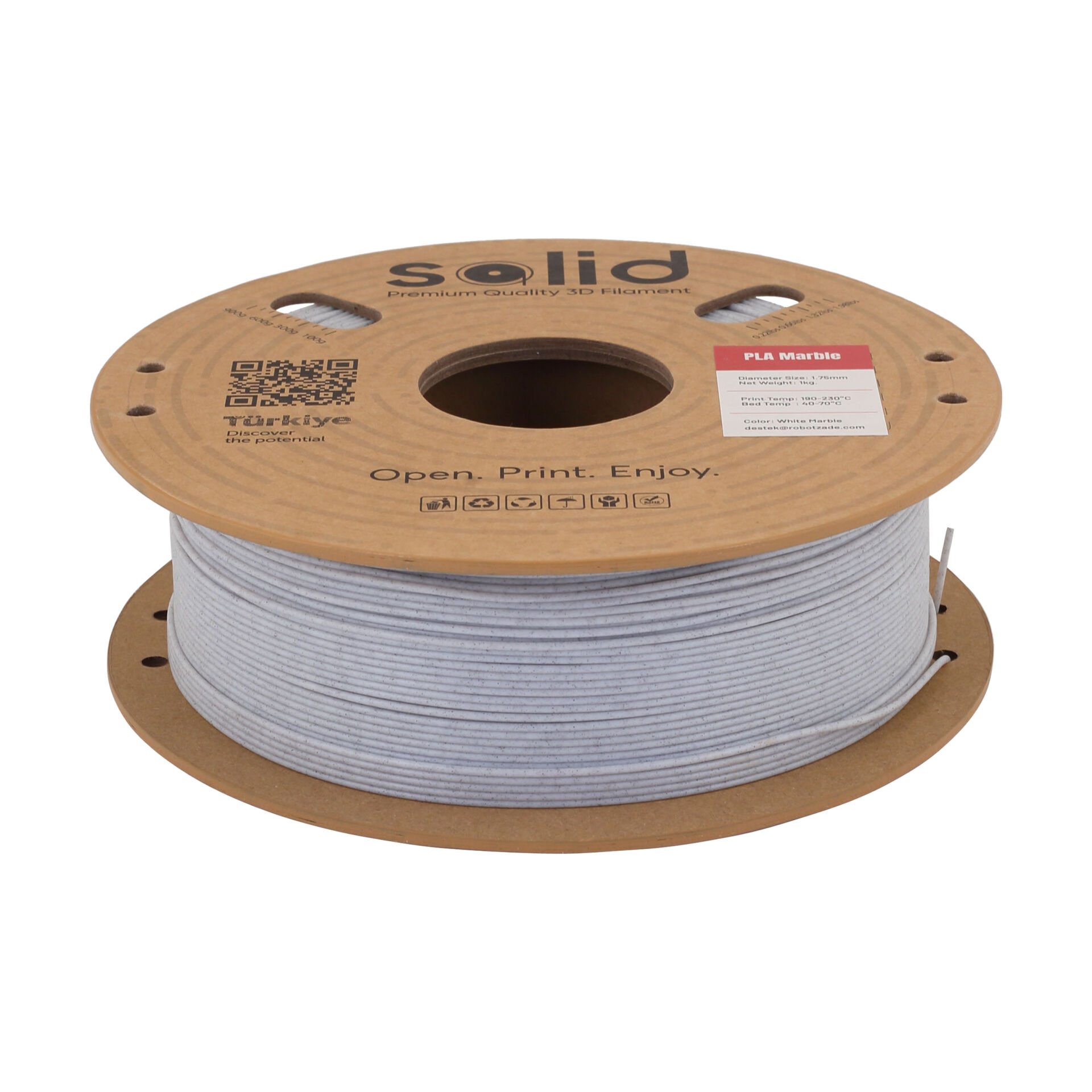 Solid PLA Mermer Marble Filament 1.75mm - 1Kg