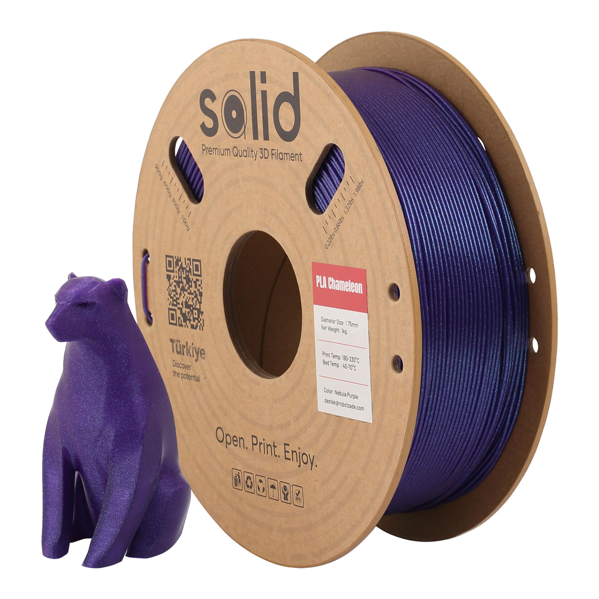Solid PLA-Chameleon Filament Nebula Mor 1.75mm 1Kg