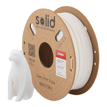 Solid PLA Matte Beyaz Filament 1.75mm - 1Kg