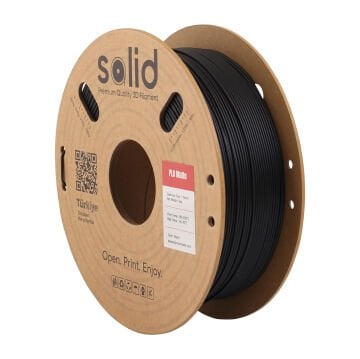 Solid PLA Matte Siyah Filament 1.75mm - 1Kg