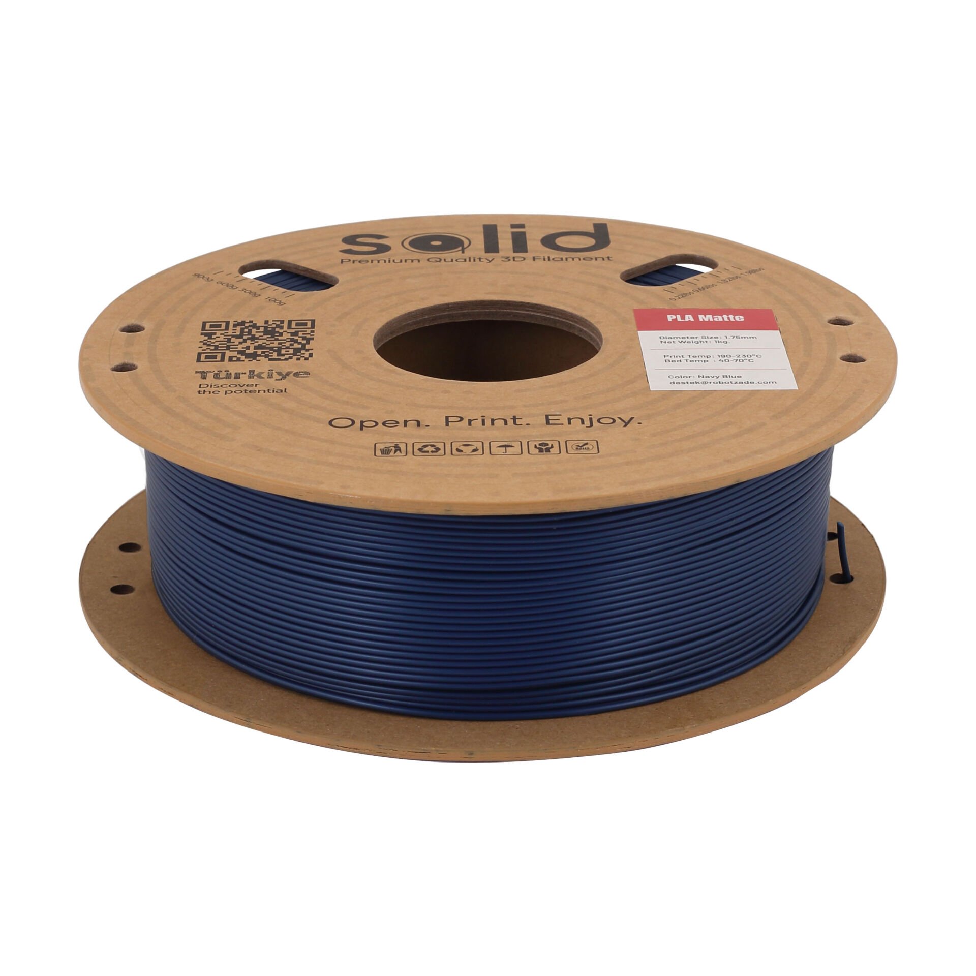 Solid PLA Matte Lacivert Filament 1.75mm - 1Kg