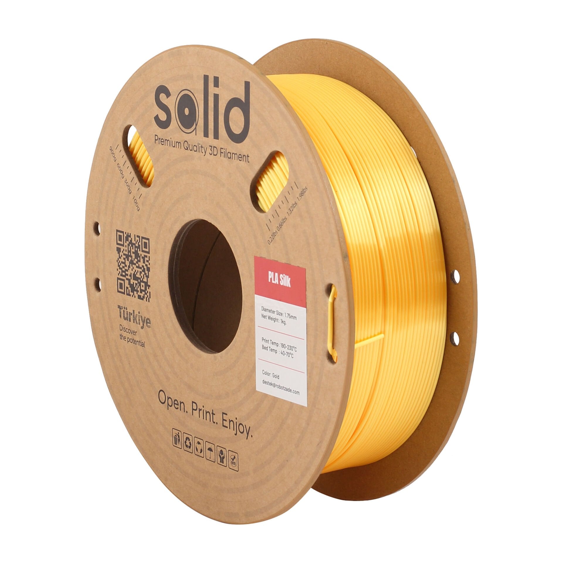 Solid Gold Altın Silk PLA Filament 1.75mm - 1Kg