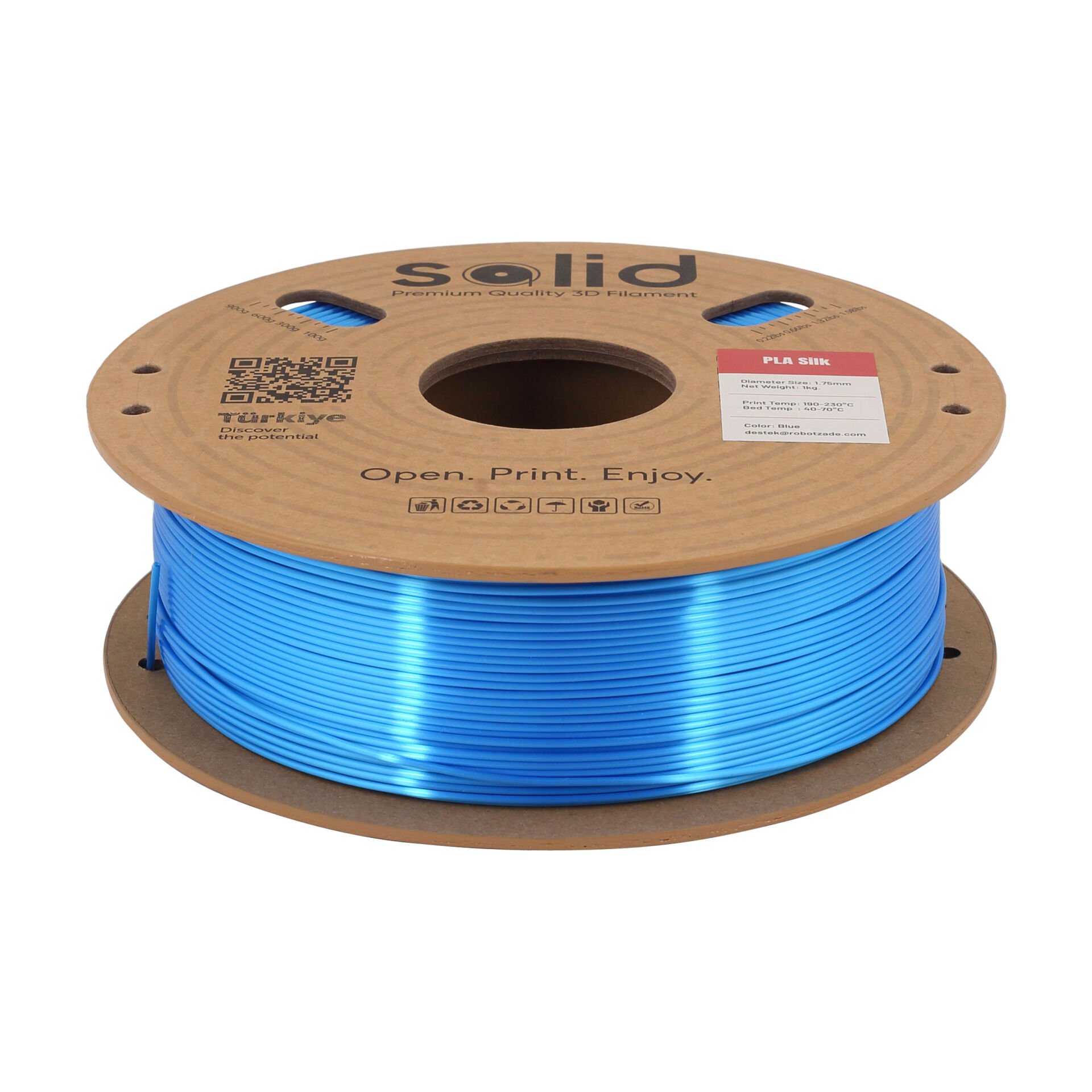 Solid Mavi Silk PLA Filament 1.75mm - 1Kg