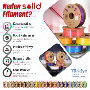 Solid PLA Hyper TPU Flex Beyaz Filament 1.75mm - 1Kg