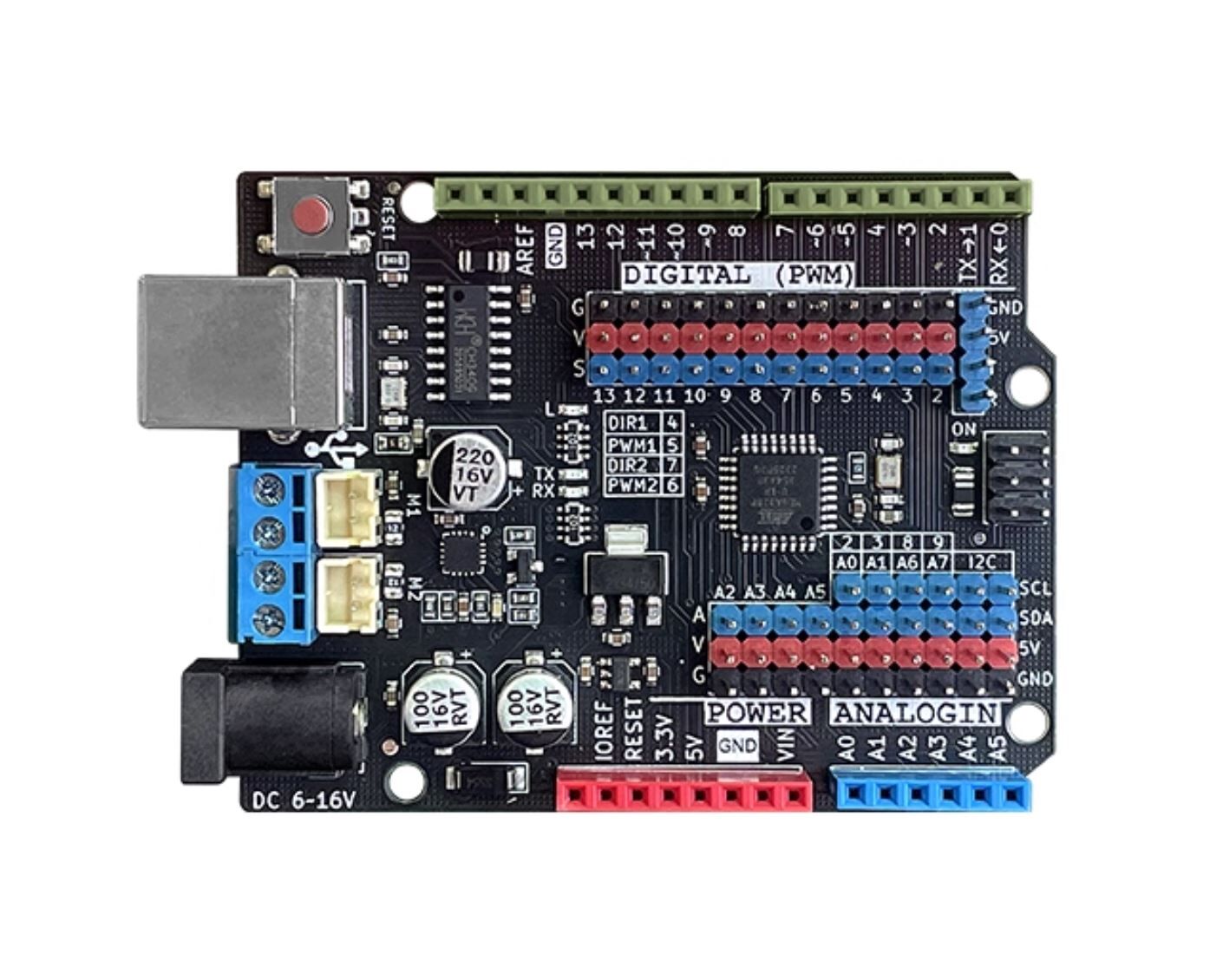 Maker‑Uno – Arduino Uno R3 Uyumlu Geliştirme Kartı (Motor Sürücülü)