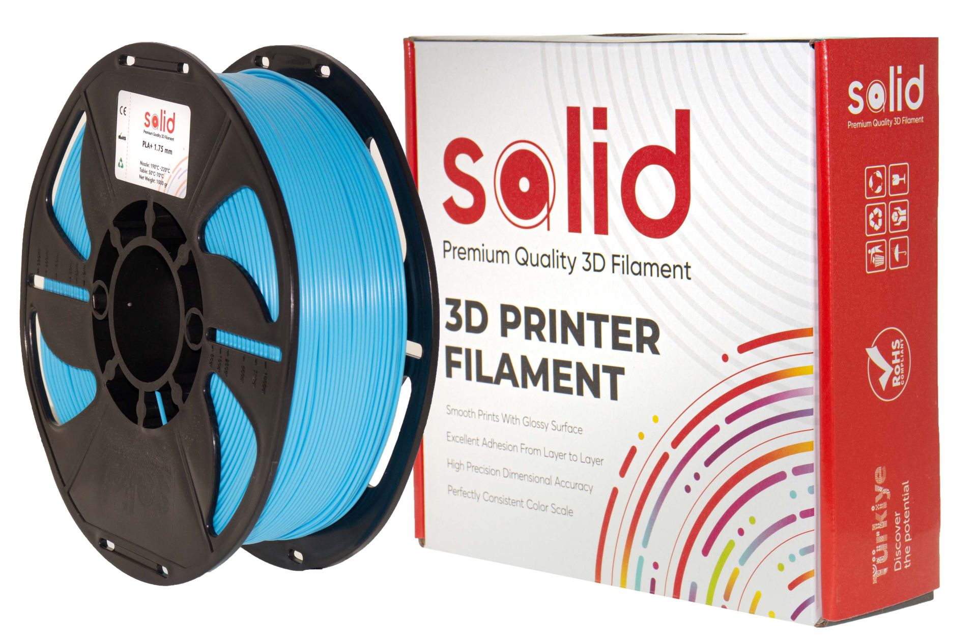 Solid Filament PLA Plus 1.75mm Açık Mavi 1Kg Satın Al | Robotzade.com