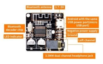 VHM-314 Bluetooth Amfi Kablosuz Ses Alıcı Modülü - Bluetooth 5.0