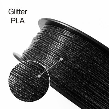 Porima PLA Star Simli Filament - Siyah (Gümüş Simli)