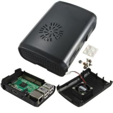 Raspberry Pi B+/2/3 Siyah Fan Uyumlu Kutu