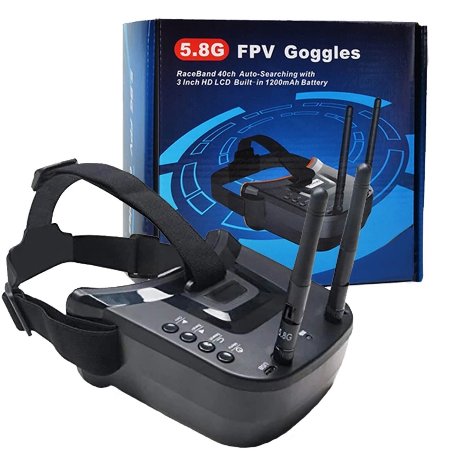 Drone FPV Gözlüğü 5.8GHz 40CH HD Çift Antenli