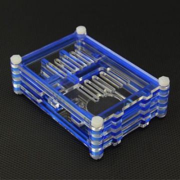 Raspberry Pi B+/2/3 Mavi + Şeffaf Pleksi Fan Uyumlu Kutu