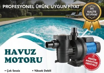 Havuz Pompası 1 HP 220V - Sessiz Kendinden Emişli Havuz Motoru