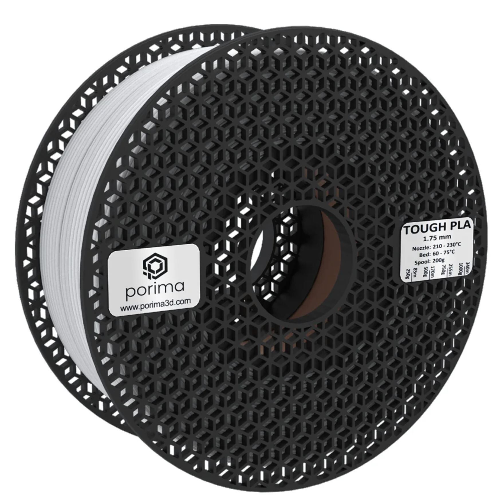 Porima Tough PLA Filament 1.75 mm Beyaz -1Kg