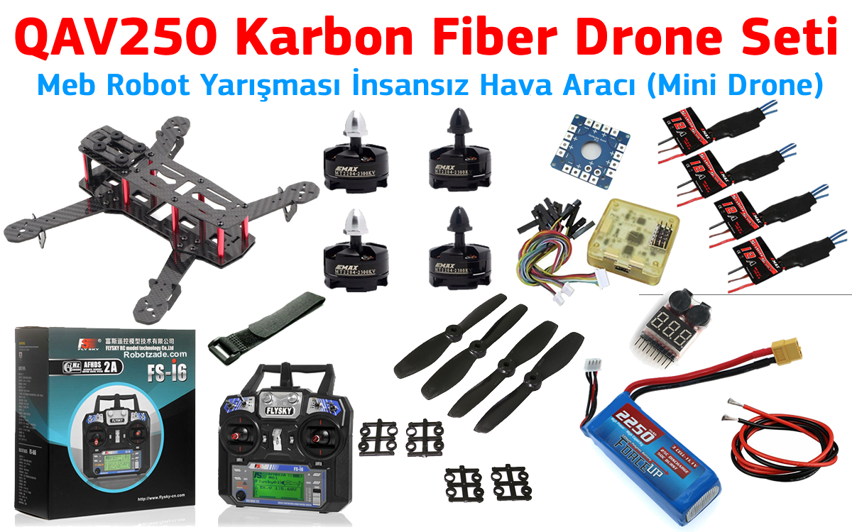 QAV250 Karbon Fiber Drone Seti