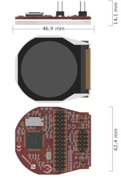 1.38'' Daire TFT LCD Ekran - uLCD-220RD - Round TFT LCD Display