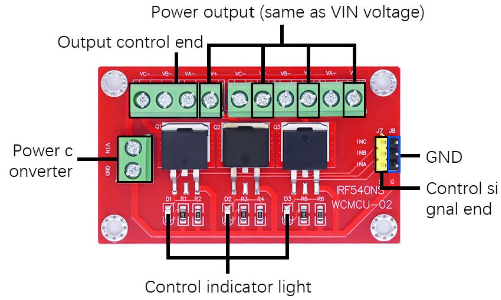 IRF540 3 Kanal Mosfet Modülü