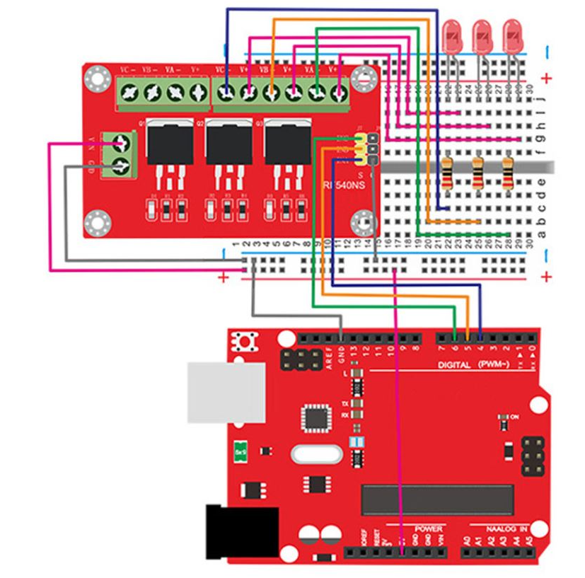 IRF540 3 Kanal Mosfet Modülü