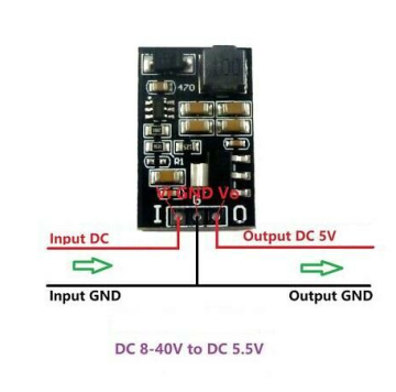 8-40V'tan 5V'a 1A Voltaj Düşürücü Regülatör Kartı