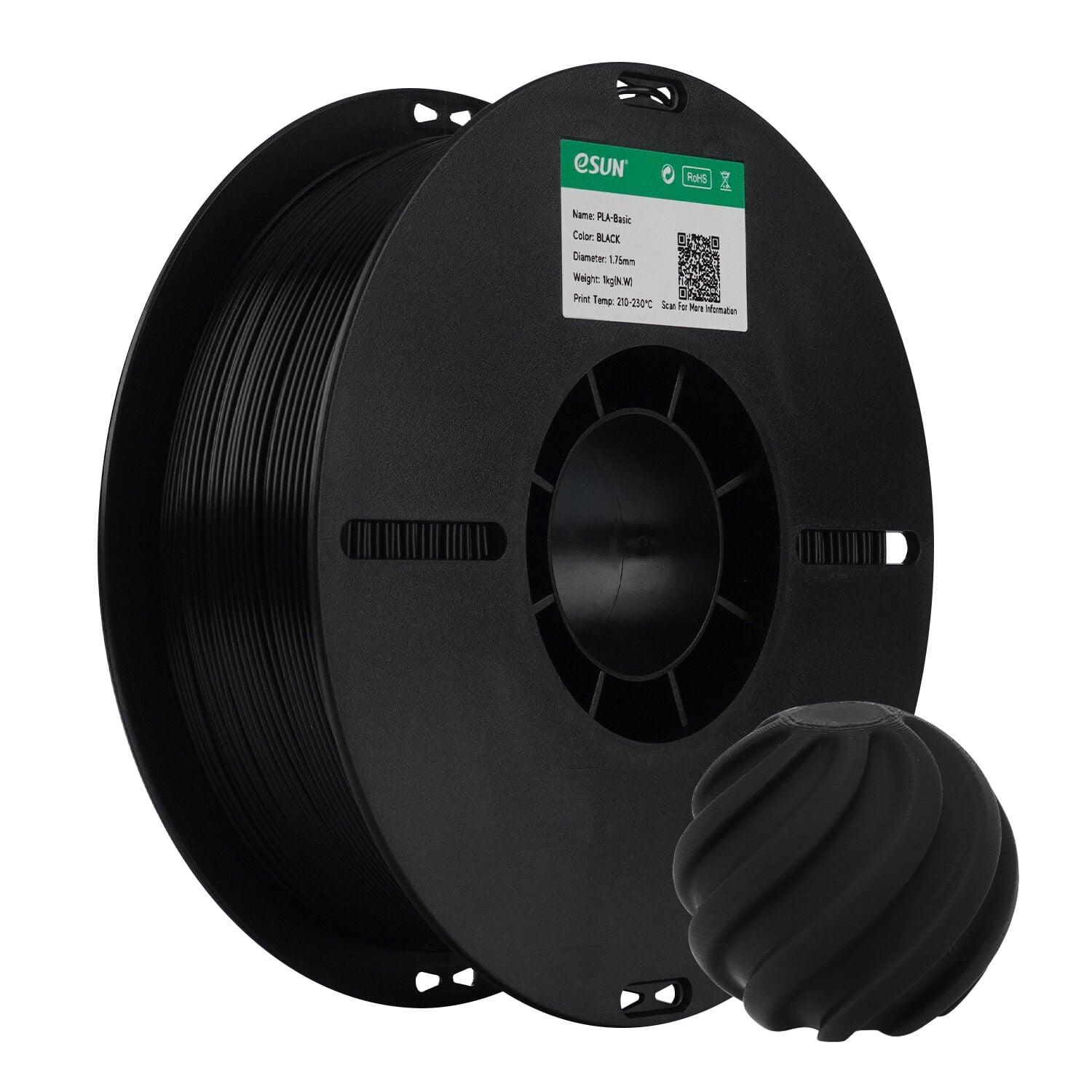 eSUN PLA Basic Filament Siyah 1.75mm 1Kg