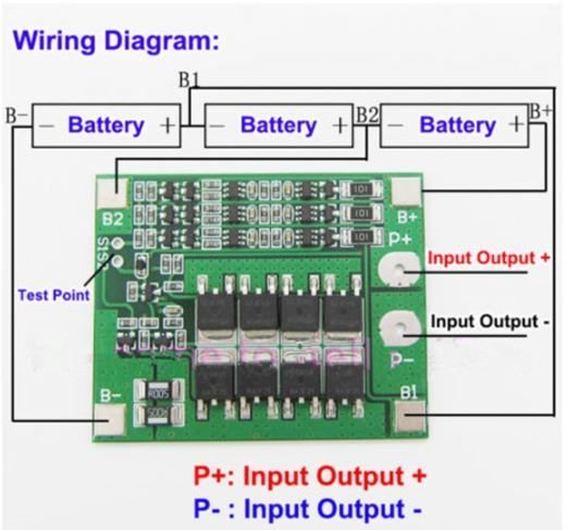 BMS Modül 3S 25A LiPo Pil Şarj Devresi