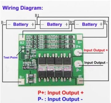 BMS Modül 3S 25A LiPo Pil Şarj Devresi