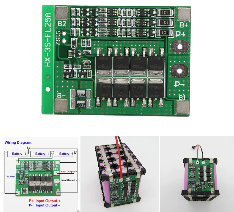BMS Modül 3S 25A LiPo Pil Şarj Devresi