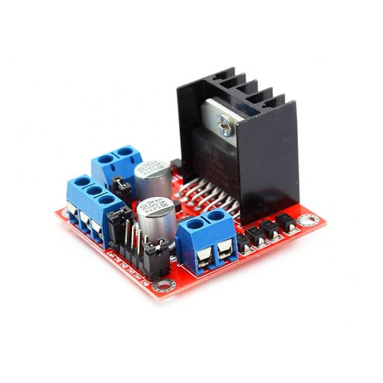 L298N Voltaj Regulatörlü Çift Motor Sürücü Kartı(Kırmızı PCB)