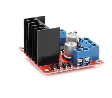 L298N Voltaj Regulatörlü Çift Motor Sürücü Kartı(Kırmızı PCB)