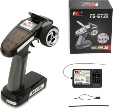 Flysky FS-GT2E 2.4GHz Kumanda + FS-A3 3 Kanal Alıcı – RC Araba ve Tekne Kumandası