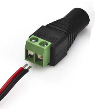 Klemens Çıkışlı DC Female Barrel Jack - DC Female Barrel to Wire Jack