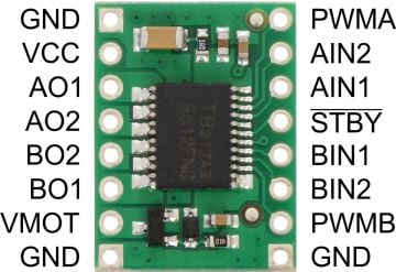 TB6612FNG Çift Motor Sürücü Kartı - Yeni Versiyon YEŞİL