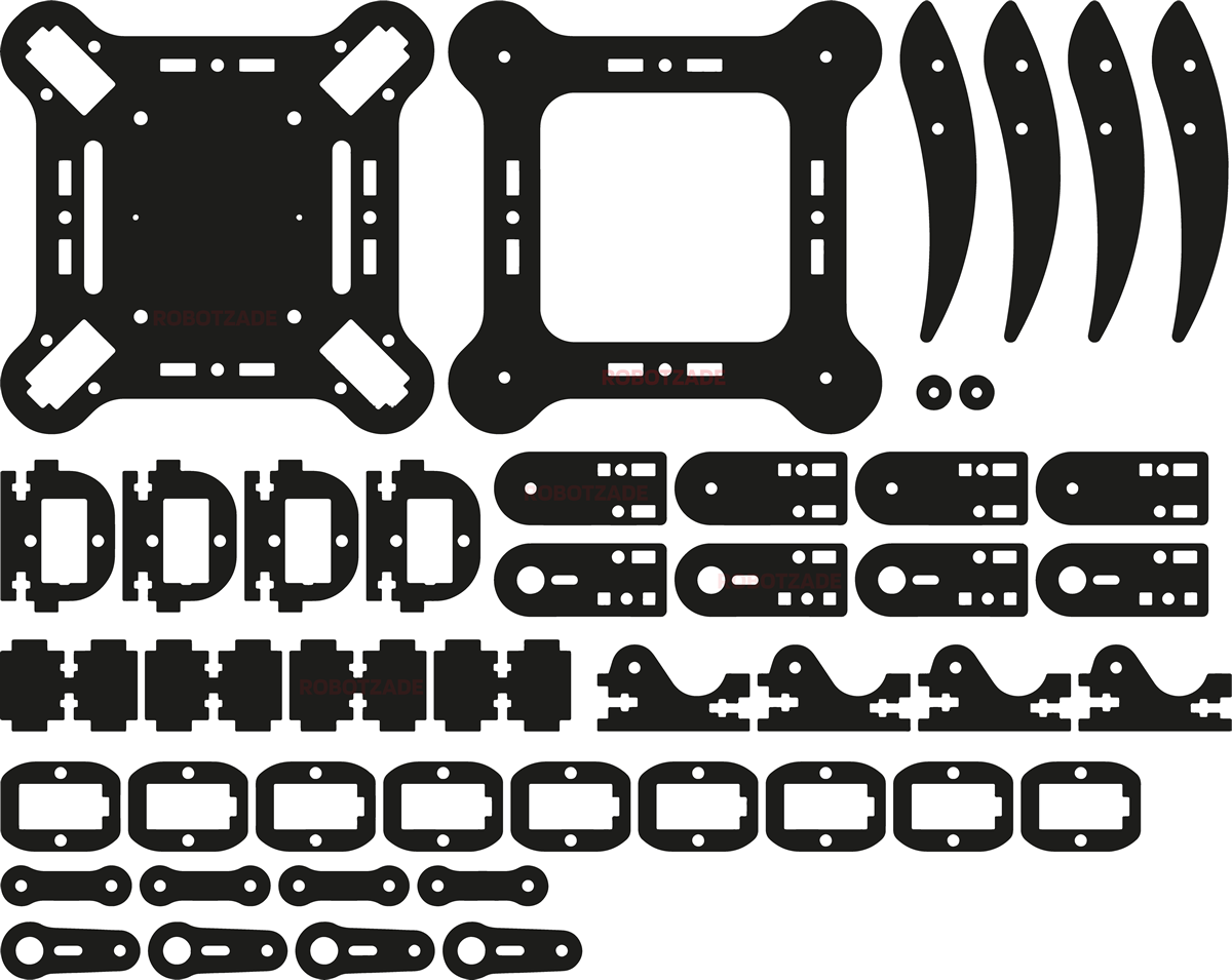 Quadruped (4 Bacaklı) Örümcek Robot - Elektroniksiz