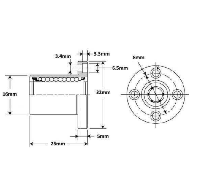 LMEF8UU 8mm Lineer Rulman