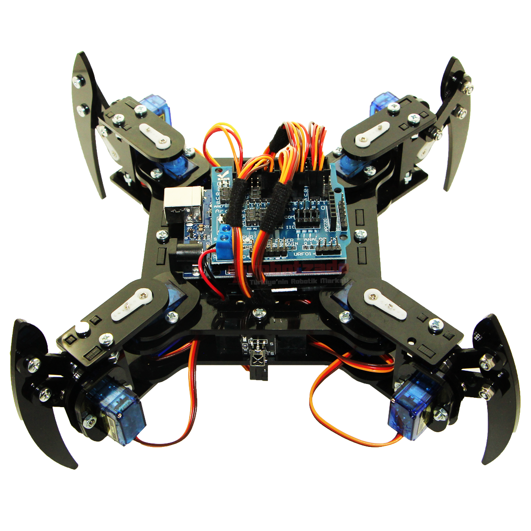 Quadruped (4 Bacaklı) Örümcek Robot - Elektronikli