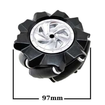 97mm Omni Mecanum Tekerlek - Sol + 4mm Kaplin