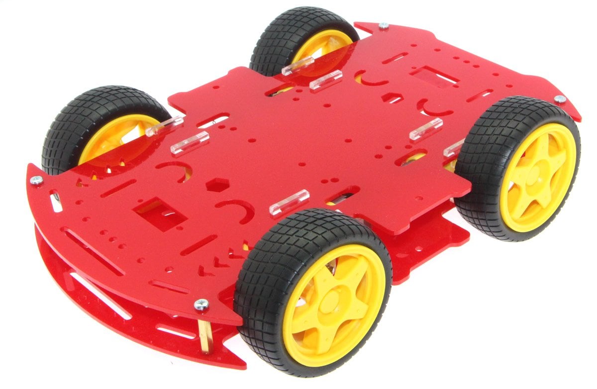 4WD Mobil Robot Platformu - Kırmızı