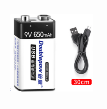 9V 650mAh Usb Şarjlı Li-ion Robot Pili