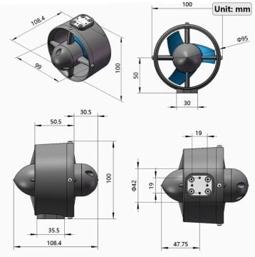 Su Altı Fırçasız Motor 16.8V CCW + Çift Yönlü ESC'li