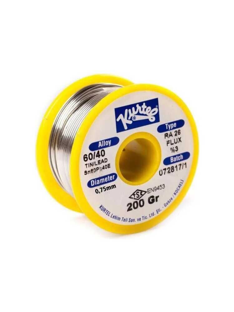 Kurtel Sn60/Pb40 Lehim Teli (200 gr. Makara) 0,75 mm