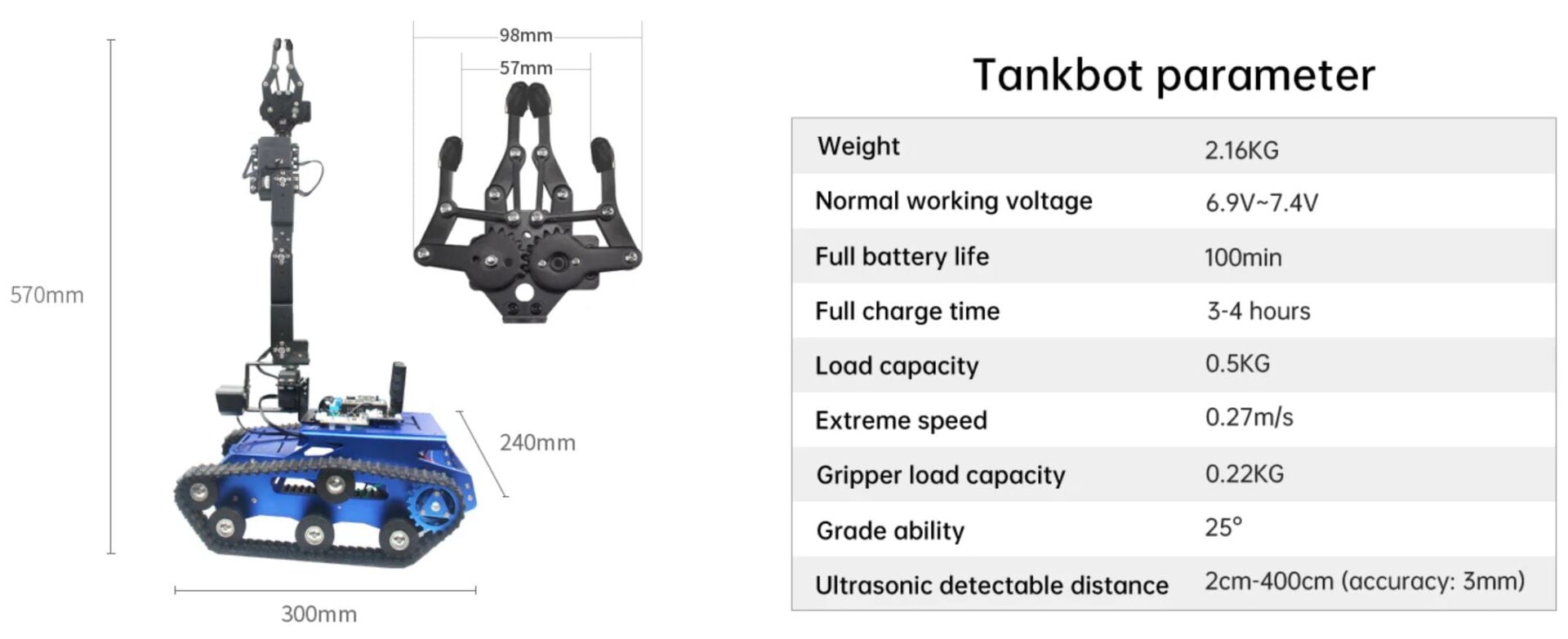 Paletli Tank Robot ve Robot Kol Seti STM32