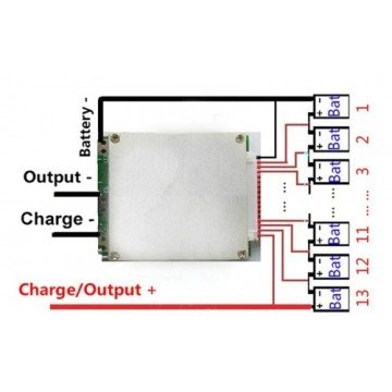BMS Modül 13S 35A Lipo Pil Balans Şarj Devresi