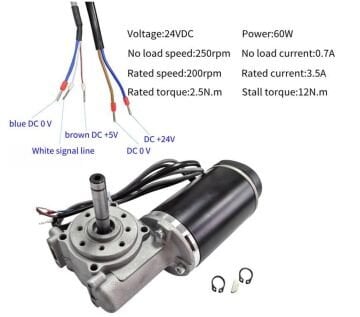 Otomatik Kapı Motoru 24V 250Rpm 60W
